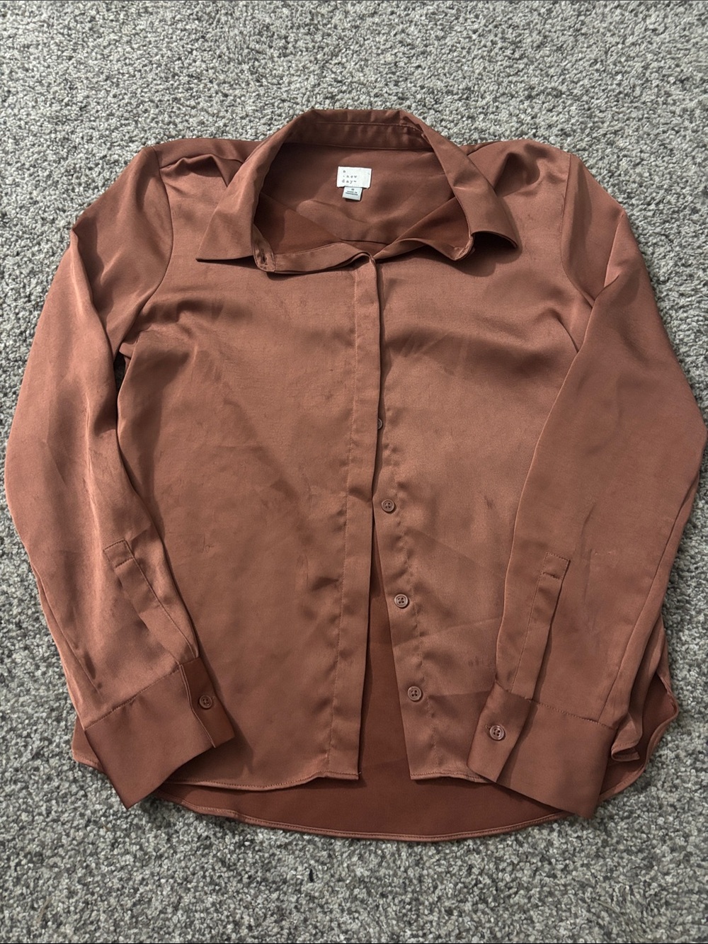 a new day Satin Blouse in Rust Brown